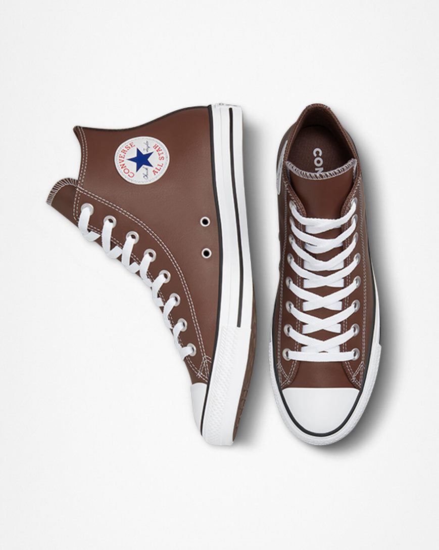 Dámské Boty Vysoké Converse Chuck Taylor All Star Faux Læder Bílé Černé | CZ BNIJ70